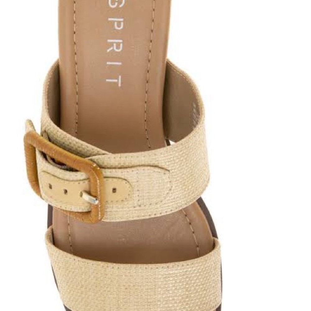 ESPRIT Sandals Size 9M Willette Ivory Two Straps Buckle - Picture 4 of 8